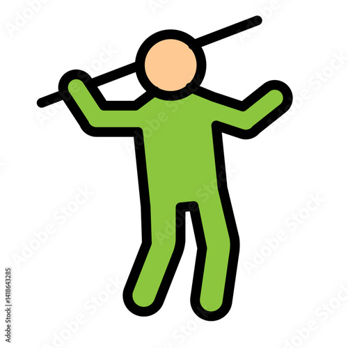 Javelin Throw Vector Filled Icon Design