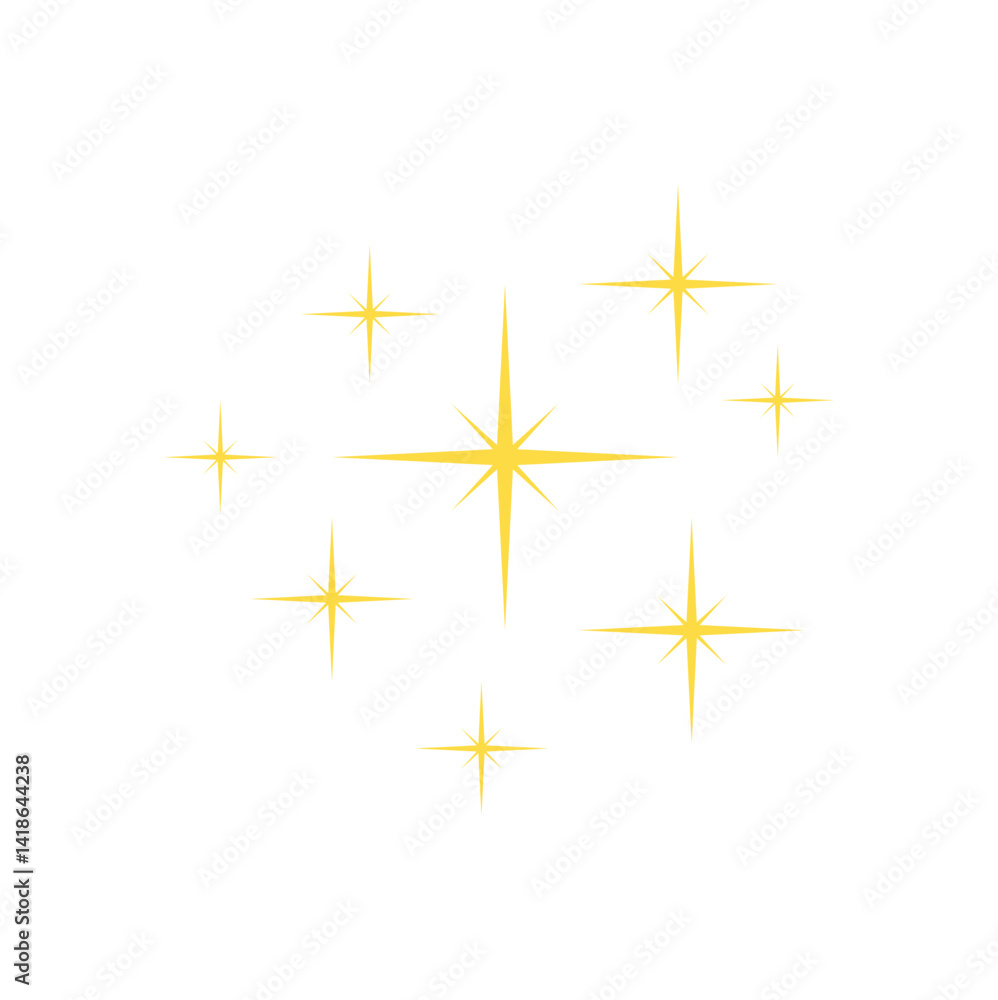 Shine or sparkle vector. Sparkling star in yellow color on white background. Vector illustration Shine or sparkle vector. Sparkling star in yellow color on white background. Vector illustration