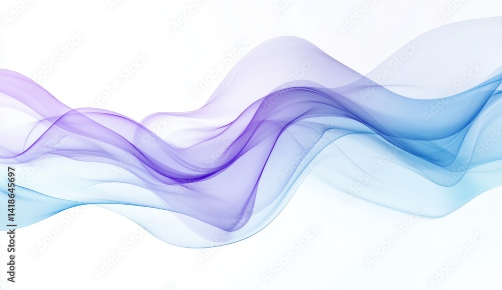 Abstract blue and purple wave on white. Abstract blue and purple wave on white.