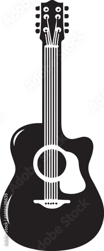 Beautiful Black Guitar Vector Silhouette Art This Is An Editable And Printable Vector Eps File
