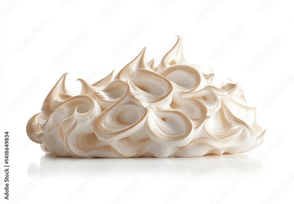 Elegant Creamy Swirl on White Background for Culinary Presentation Elegant Creamy Swirl on White Background for Culinary Presentation