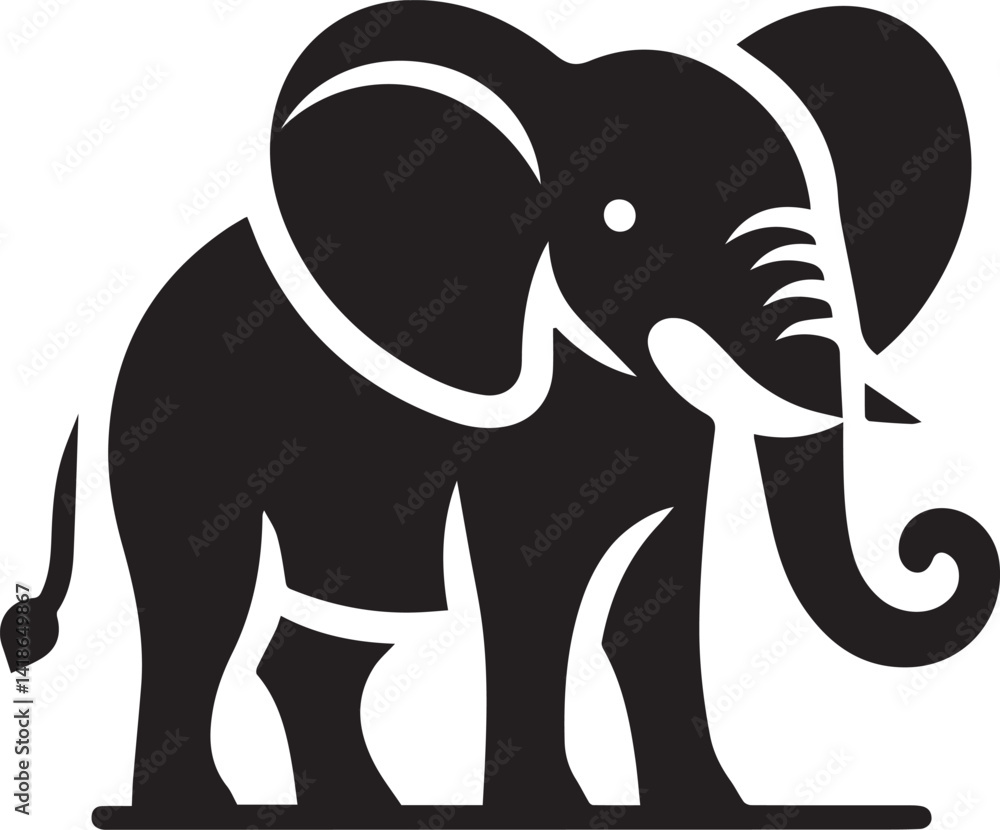 Fototapeta premium Beautiful Black Elephant Vector Silhouette Art This Is An Editable And Printable Vector Eps File