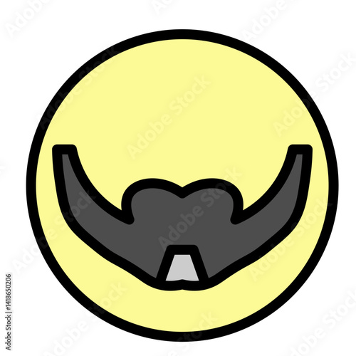 Moustache and Beard Combo Vector Filled Icon Design