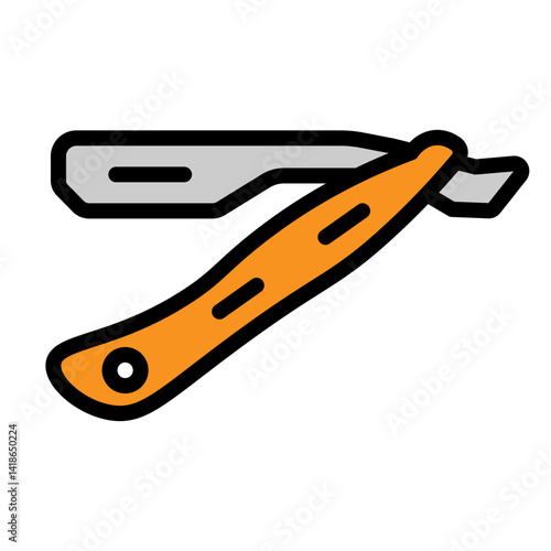 Straight Razor Sharpening Vector Filled Icon Design