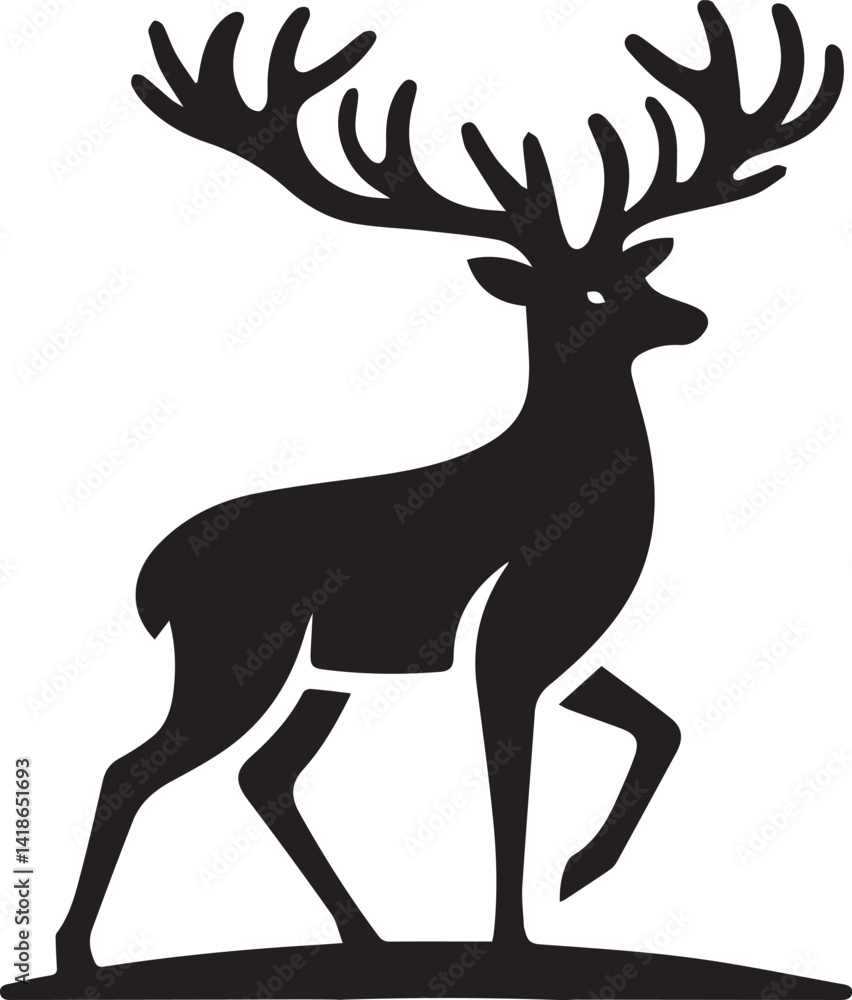 Fototapeta premium Beautiful Black Deer Vector Silhouette Art This Is An Editable And Printable Vector Eps File 