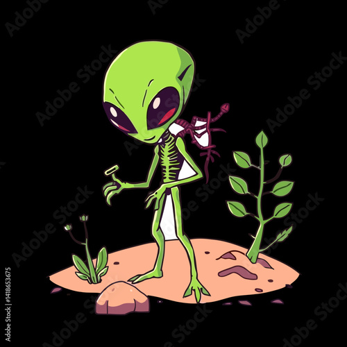 Alien Botanist on Mars