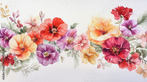 Elegant wedding invitation card background . Minimal hand painted watercolor botanical flowers texture template background. Design for wedding, vip cover, poster, rsvp moderncard.Valentine's Day