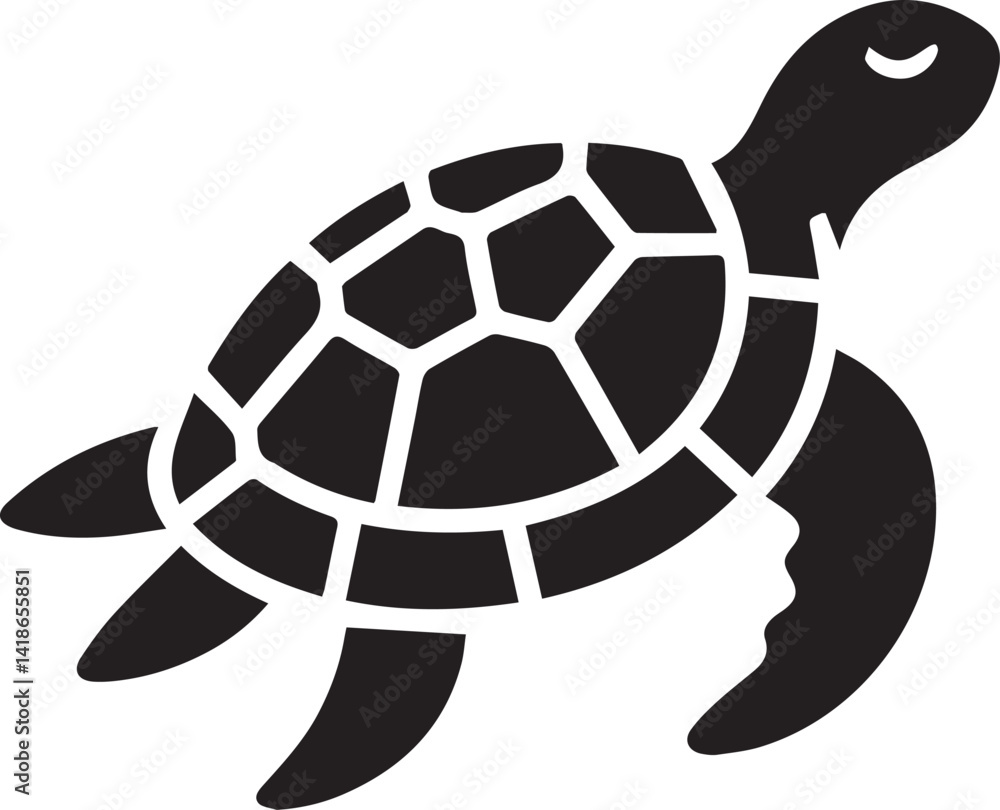 Fototapeta premium Beautiful Black Turtle Vector Silhouette Art This Is An Editable And Printable Vector Eps File 