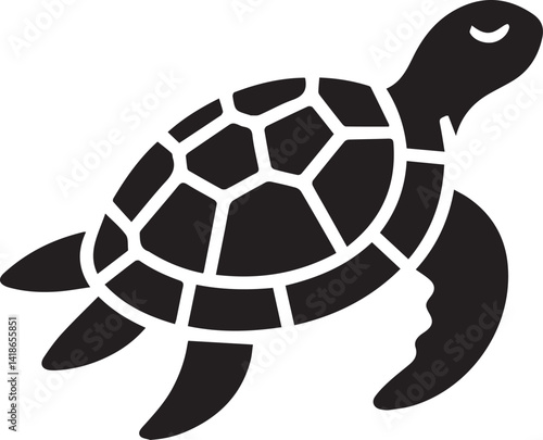 Beautiful Black Turtle Vector Silhouette Art This Is An Editable And Printable Vector Eps File
