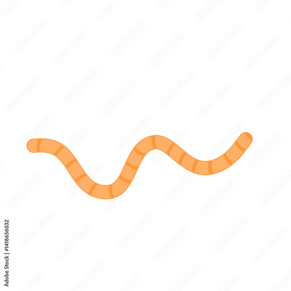 Naklejka premium Cartoon parasite worm illustration 