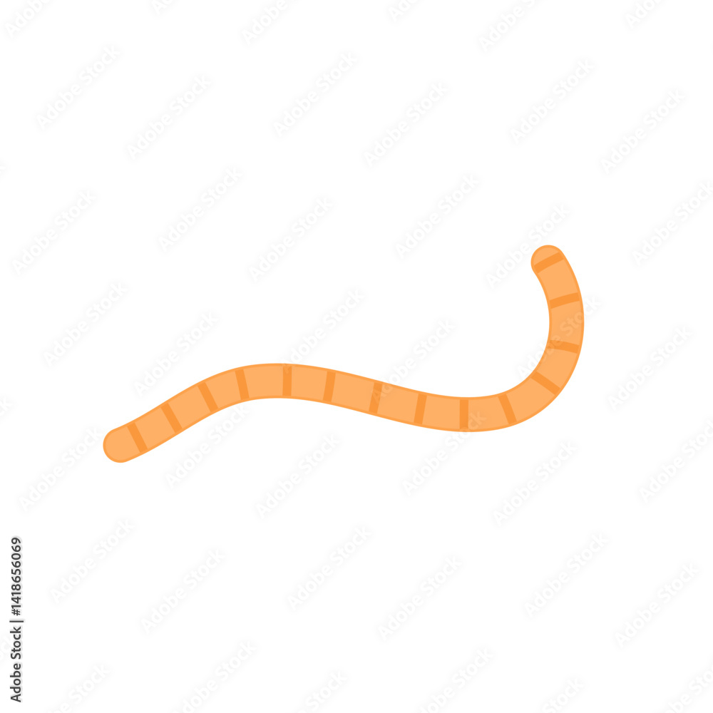 Naklejka premium Cartoon parasite worm illustration