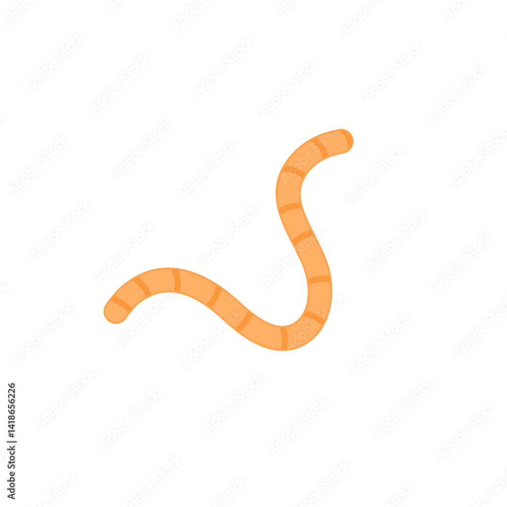 Naklejka premium Cartoon parasite worm illustration 