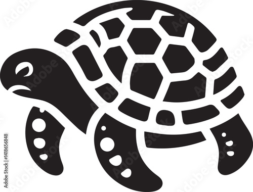 Turtles Journey Vector Graphic of Turtle Exploring the Mysteries of the Sea

