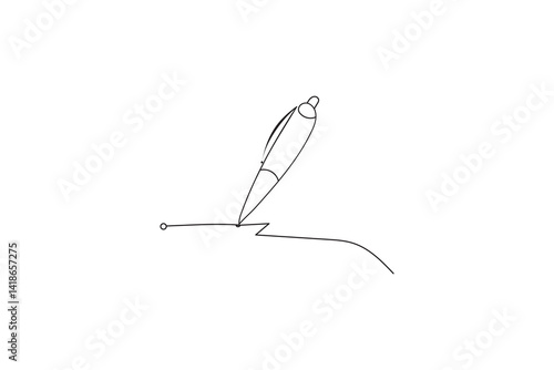 Elegant fountain pen drawing a smooth ink line 
 minimalist sketch illustration