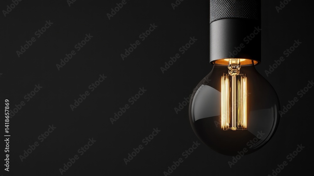 Fototapeta premium Close-up of a modern Edison-style LED light bulb.