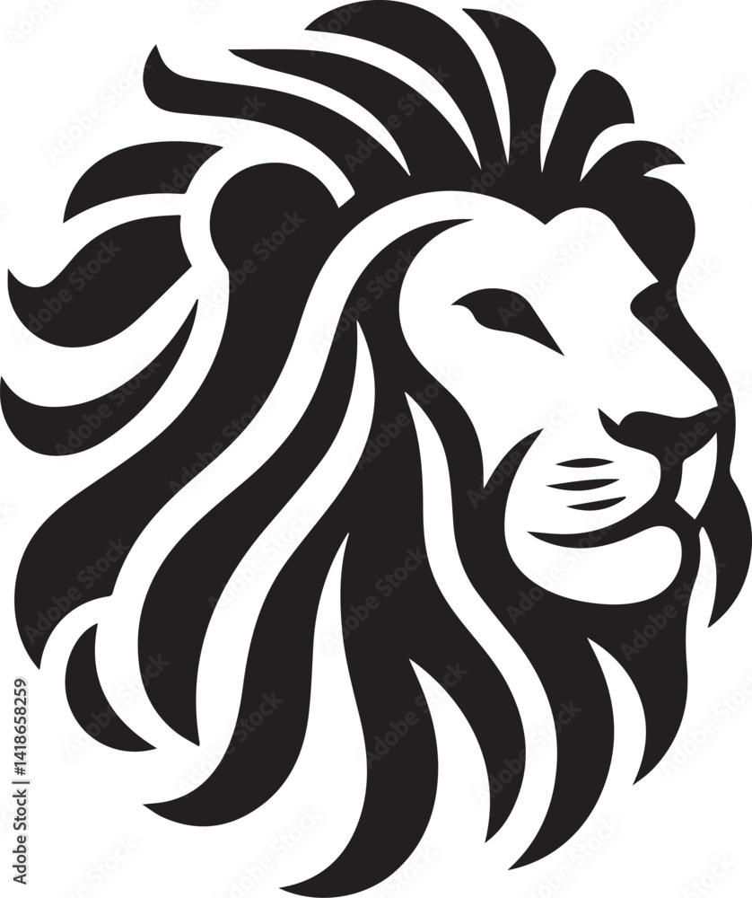 Fototapeta premium Beautiful Black Lion Vector Silhouette Art This Is An Editable And Printable Vector Eps File 
