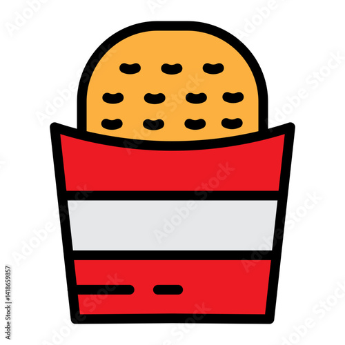 Hash Browns Vector Filled Icon Design