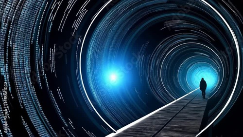 light blue tunnel