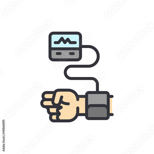 Blood pressure colored icons, minimalist vector illustration ,simple transparent graphic element .Isolated on white background