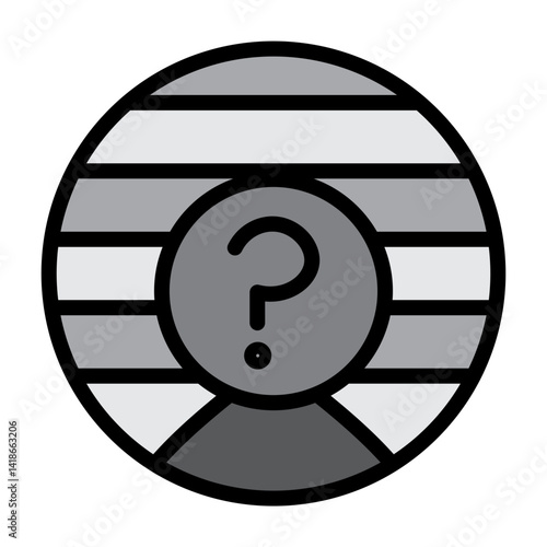 Wanted Criminal Silhouette Vector Filled Icon Design