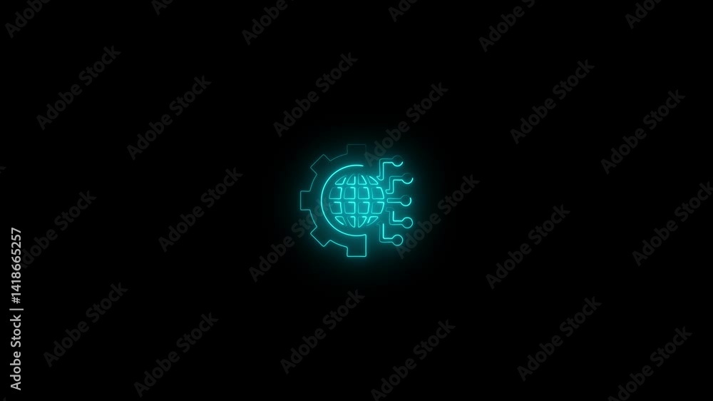 Neon global network neon animation. Digital business animated icon glow effect. Moving signals. Electronic industry. Dynamic overlay on white background. HD video with alpha channel Neon global network neon animation. Digital business animated icon glow effect. Moving signals. Electronic industry. Dynamic overlay on white background. HD video with alpha channel