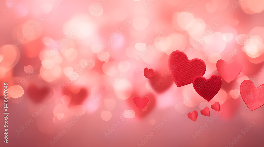Red hearts with a blurry bokeh background, pink heart pattern, valentine's day, romantic heart, romance background, love Red hearts with a blurry bokeh background, pink heart pattern, valentine's day, romantic heart, romance background, love