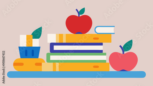 Back to School with Books and Apples Theme