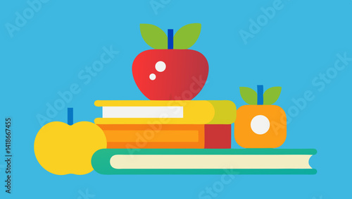 Back to School with Books and Apples Design
