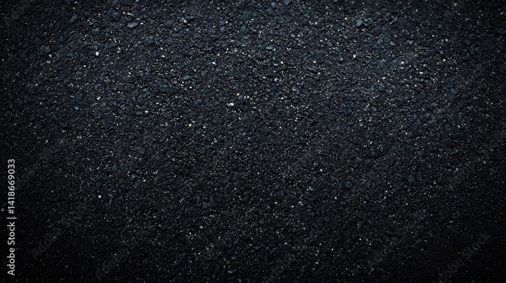 Obraz premium Dark asphalt surface texture close-up.