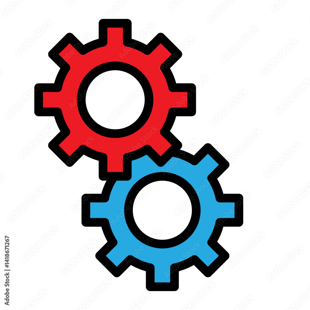 Gear Cogwheel Vector Filled Icon Design Gear Cogwheel Vector Filled Icon Design