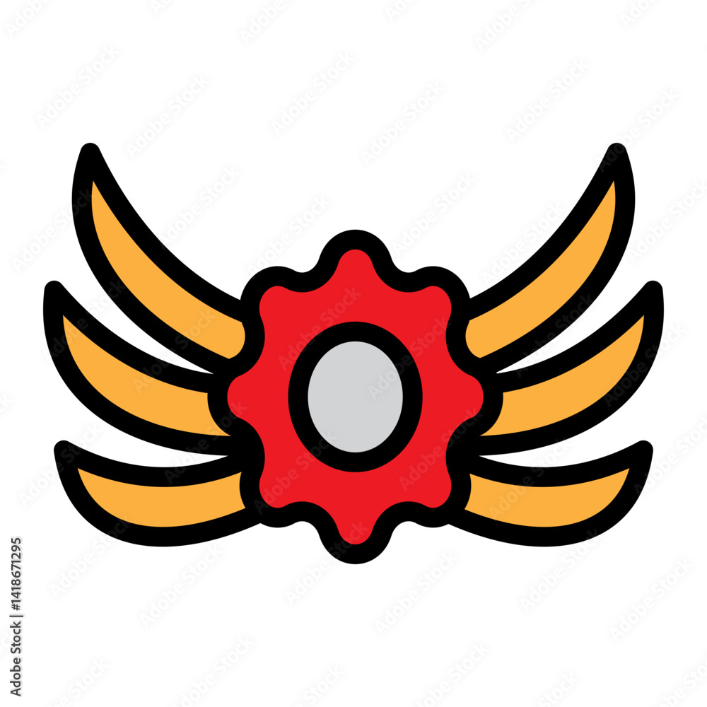 Obraz premium Mechanical Wings Vector Filled Icon Design