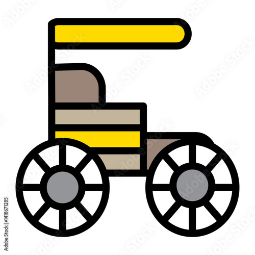 Steampowered Vehicle Vector Filled Icon Design