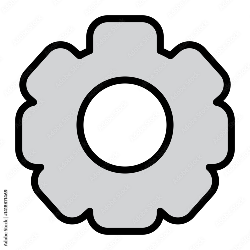 Metal Gear Box Vector Filled Icon Design Metal Gear Box Vector Filled Icon Design