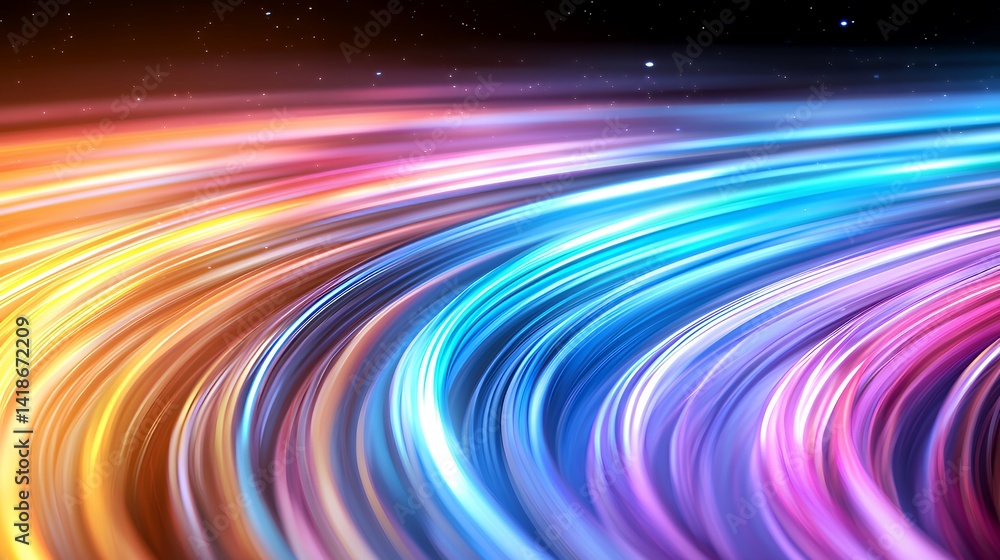 Obraz premium Abstract colorful flowing light lines design