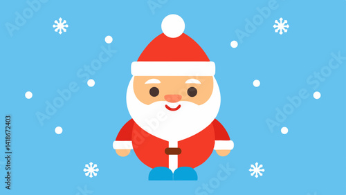 Adorable Santa Claus Background with Snowflakes and Christmas Cheer