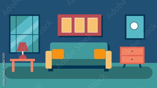 Modern Empty Living Room with Comfortable Furniture and Setting