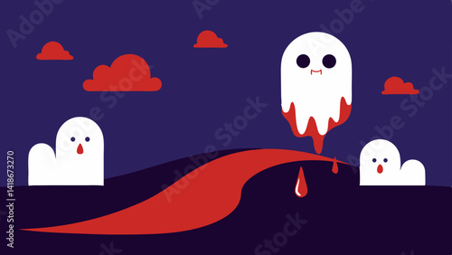 Evil Pumpkin Face Glowing in Dark Background for Halloween