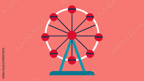 Ferris Wheel Amusement Ride with Bright Lights and Fun Design
