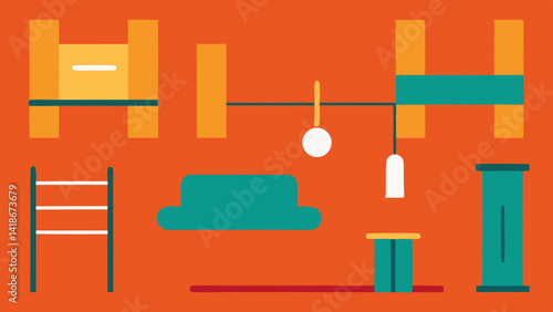 Top View of Playground Layout with Slides and Swings Design