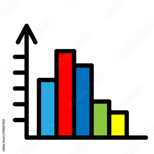 Histogram Vector Filled Icon Design