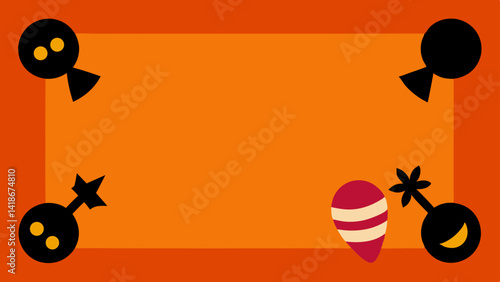 Fun Candy Border Background Halloween Theme Vector