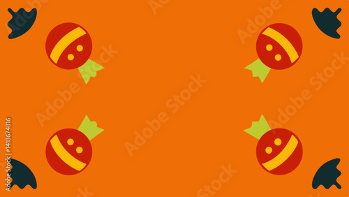 Cute Candy Border for Halloween Theme Background