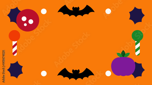 Colorful Halloween Candy Border Vector Design