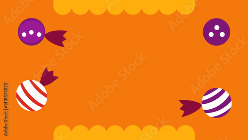 Bright Candy Border Background for Halloween