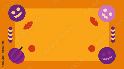 Sweet Candy Border Halloween Background Illustration