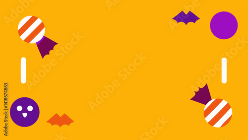 Pastel Themed Candy Border Background Halloween Vector