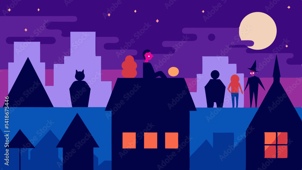 Fototapeta premium Halloween Pumpkin Patch at Sunset