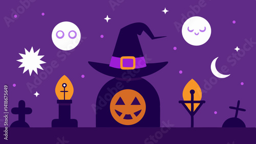 Mystical Halloween Rune Background Illustration