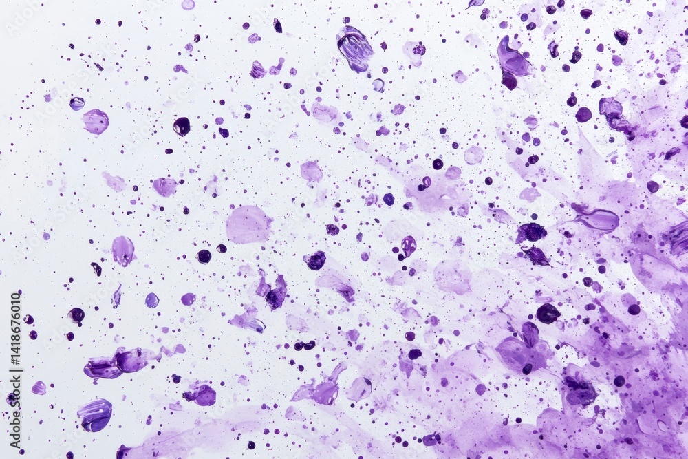 Naklejka premium Abstract Purple Paint Splash and Drips on White Background