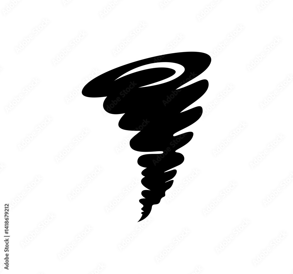 Tornado icon. Hurricane symbol. Black typhoon icon isolated on white background. Vector illustration Tornado icon. Hurricane symbol. Black typhoon icon isolated on white background. Vector illustration